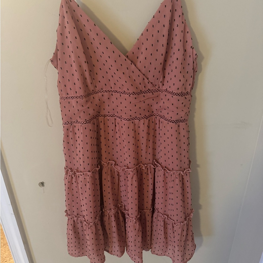 Pink Sleeveless Dress with Polka Dots